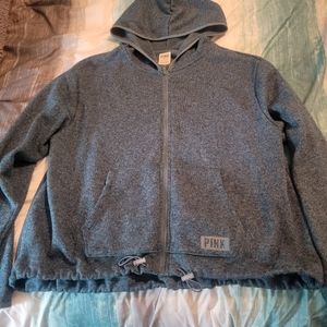 PINK zip up sweatshirt. Teal. Size XL